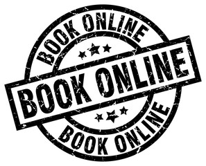 book online round grunge black stamp