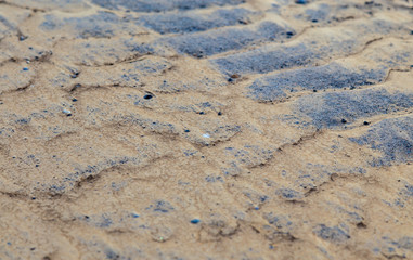 Sand dunes on mars close up