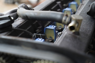 Fototapeta na wymiar Racing car's engine detail