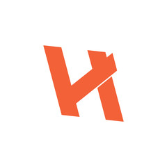 letter h simple geometric logo vector