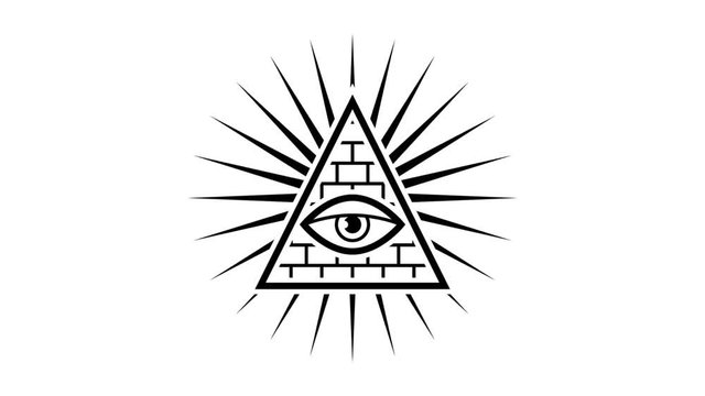 All seeing eye. Sign Masons. White background. Alpha channel