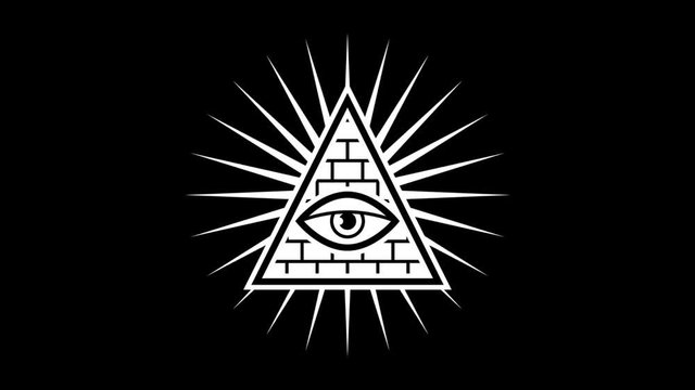 Appearance. All seeing eye. Sign Masons. Black background. Alpha channel