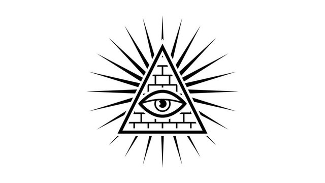 Appearance. All seeing eye. Sign Masons. White background. Alpha channel