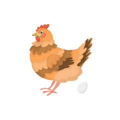  hen standing near egg