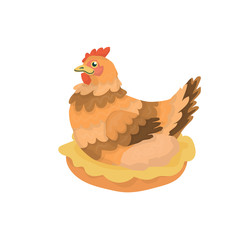 hen sitting on a nest