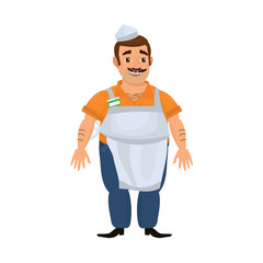 Cartoon icolated seller man