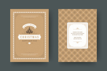 Christmas greeting card design template vector illustration.