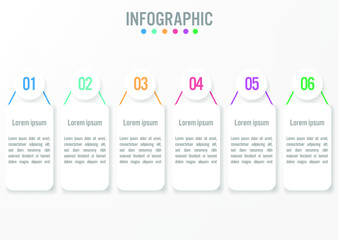 Business infographic labels template with 6 options.Creative concept for infographic.