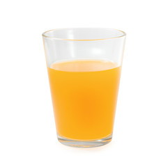 orange juice on white background.