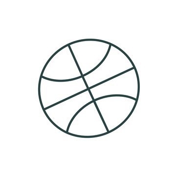 Line icon basketball ball isolated on white background. Vector illustration.