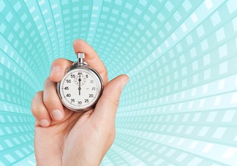 Close-up Stopwatch in Human Hand, Timer