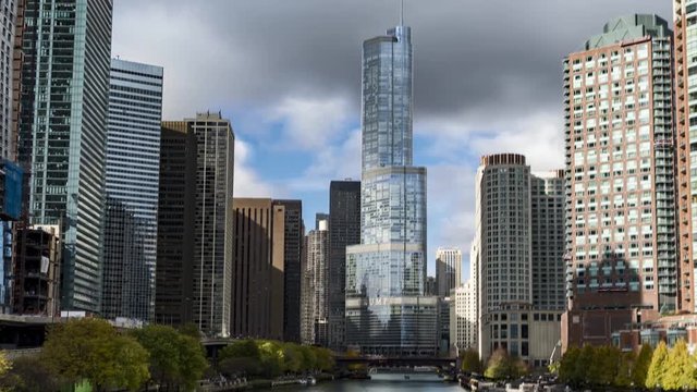 Time Lapse of the Chicago River in 4K (zoom out)