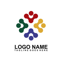 Fototapeta na wymiar Community and adoption care logo design