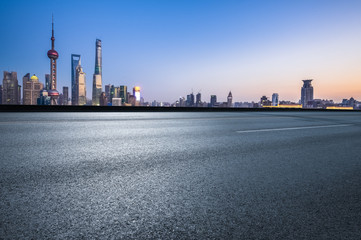 Fototapeta na wymiar Shanghai cityscape and urban road