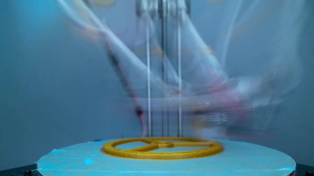 3D Print processing on delta construction 3d printer time lapse