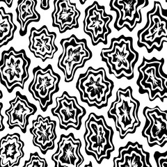 White and black grunge pattern. Background. Brush. Vector.