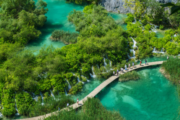 Naklejka premium Beautiful view in Plitvice Lakes National Park. Croatia