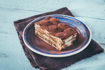 Portion of Tiramisu dessert