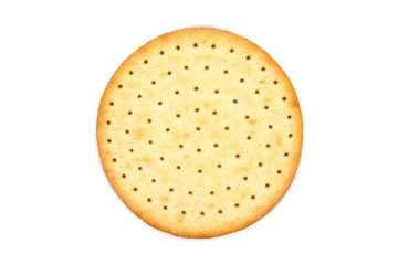 Thin round biscuits cracker isolated on white background