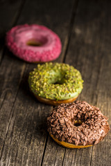 Sweet glazed donuts.