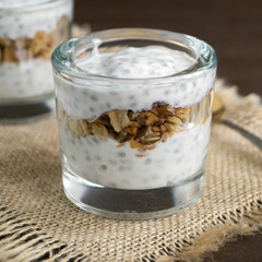 Natural yogurt with Chia seeds and granola.