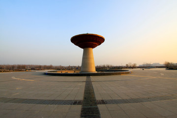 Great landmark building in a park on december 5, 2013, fucheng, hebei province, China.