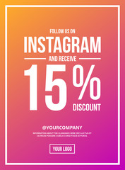 Obraz premium Follow Us On Instagram Sign Poster