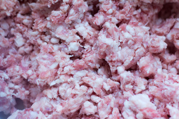 fresh minced meat for cooking, selective focus
