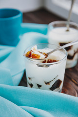 Milk jelly with coffee