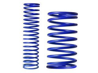 Automotive suspension springs on a white background