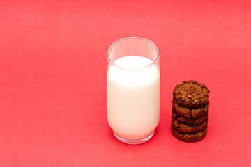 milk with biscuit in high resolution. Delicious biscuit with milk.