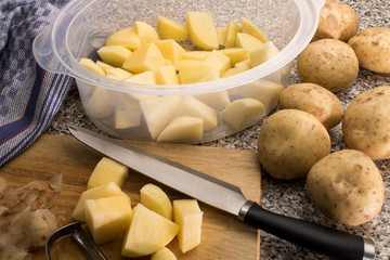 peel and cut some raw organic potato
