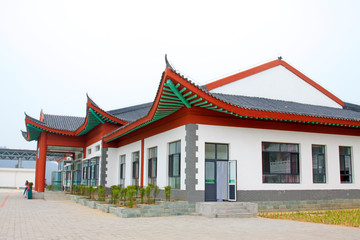 traditional Chinese style eaves, closeup of photo