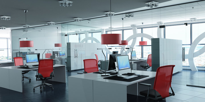 Modern corporate office red