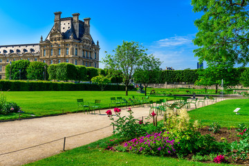 Tuileries Garden is public garden between Louvre Museum and Place de la Concorde in Paris, France