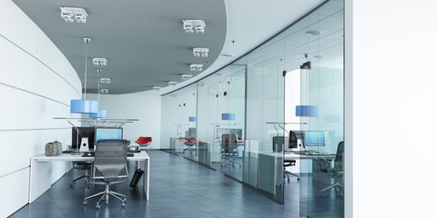 Modern corporate office blue