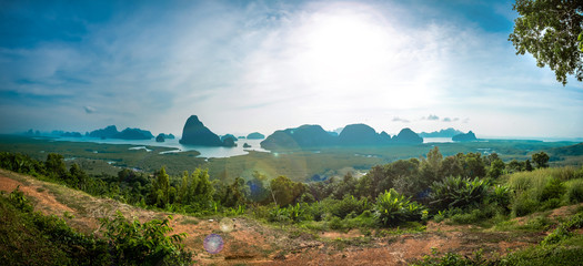 Panorama View Samed Nang Hee is located in the southern part of Thailand and has the perfect nature to travel on a vacation to charge for life. Phang Nga Province, Thailand.