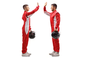 Fotobehang Twee racers geven elkaar een high-five © Ljupco Smokovski