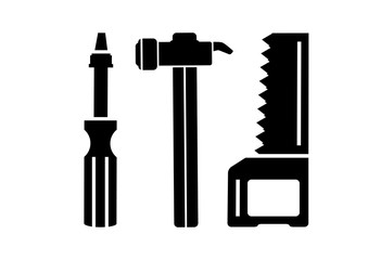 Set of icons of building tools. Vector illustration