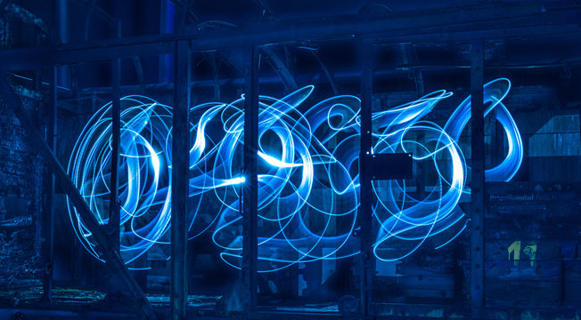 Das Licht im K&auml;fig, Lichtkunst, Art of Light, Lightpainting Lichtmalerei Lichtkunst