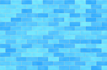 Fototapeta premium Wall of blue bricks, abstract seamless background