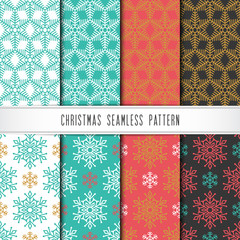 Christmas and happy new year pattern set. Winter holiday pattern with christmas ornament.