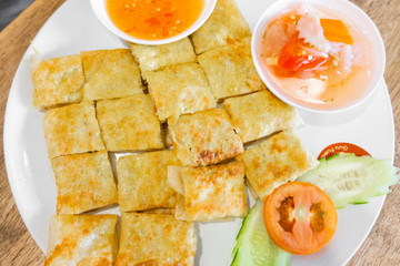 Dessert style of fried Roti with banana