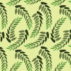 Gentle botanical composition. Seamless vector pattern background 32