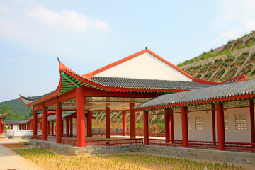 Obraz premium Diaoyutai service antique buildings in Hebei highway, China