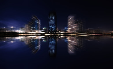 Fototapeta premium Bangkok night light with motion blur