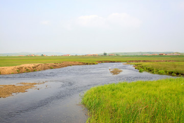 Tuligen River scenery in the grassland, Xilin gol league, China © junrong