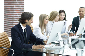 Fototapeta premium business team working on a new project