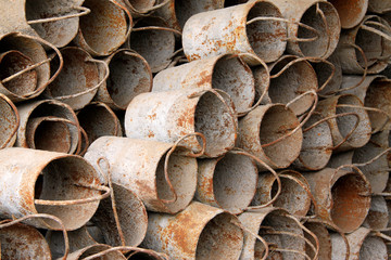 oxidation rusty metal barrels