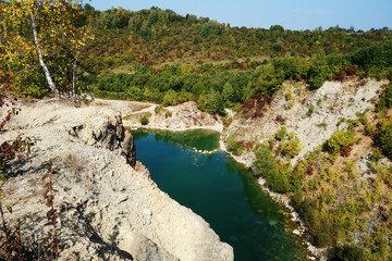 Fototapeta na wymiar Flooded quarry Beňatina Slovakia